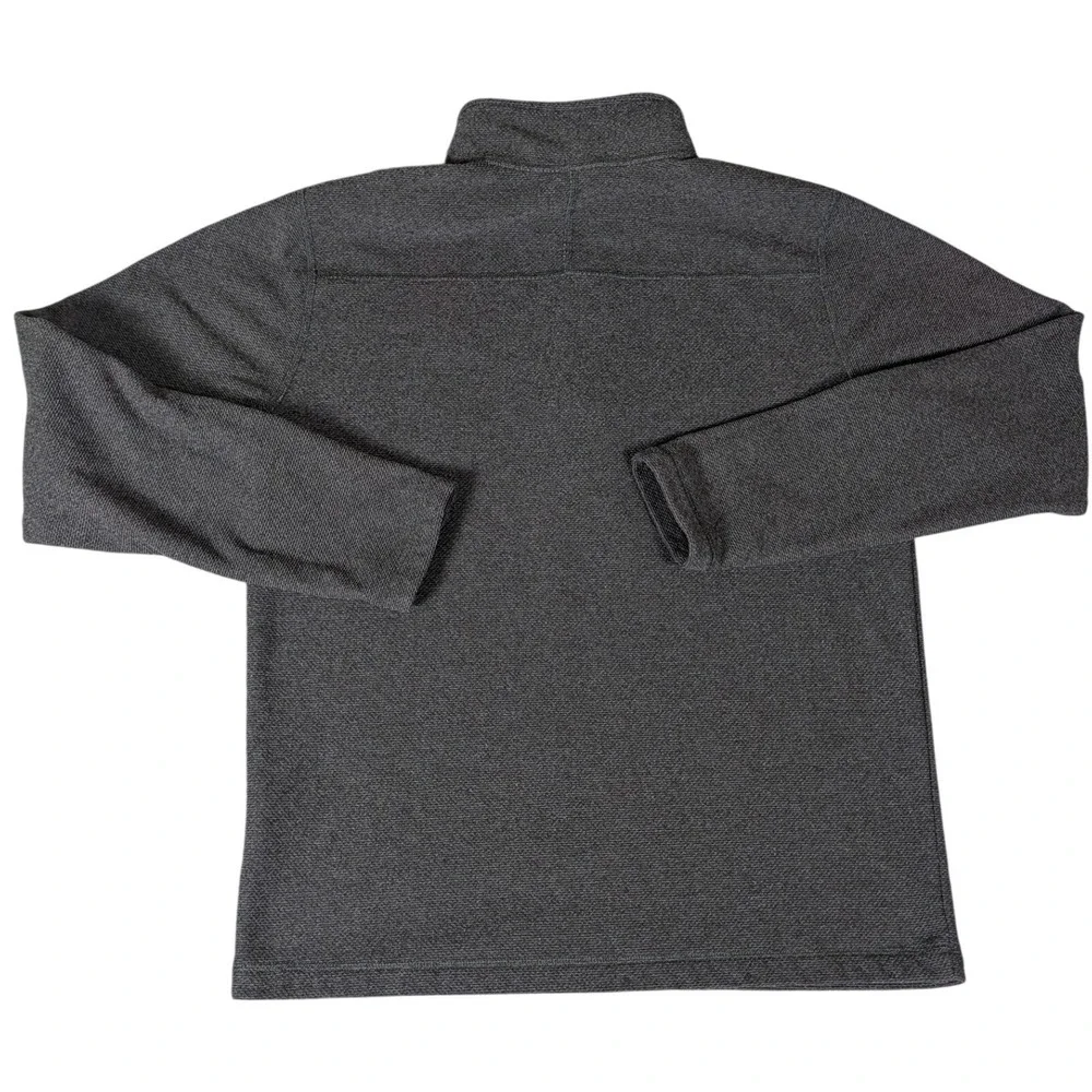The North Face Mens Quarter Zip Pullover Charcoal Grey Textured Fleece Jacket M